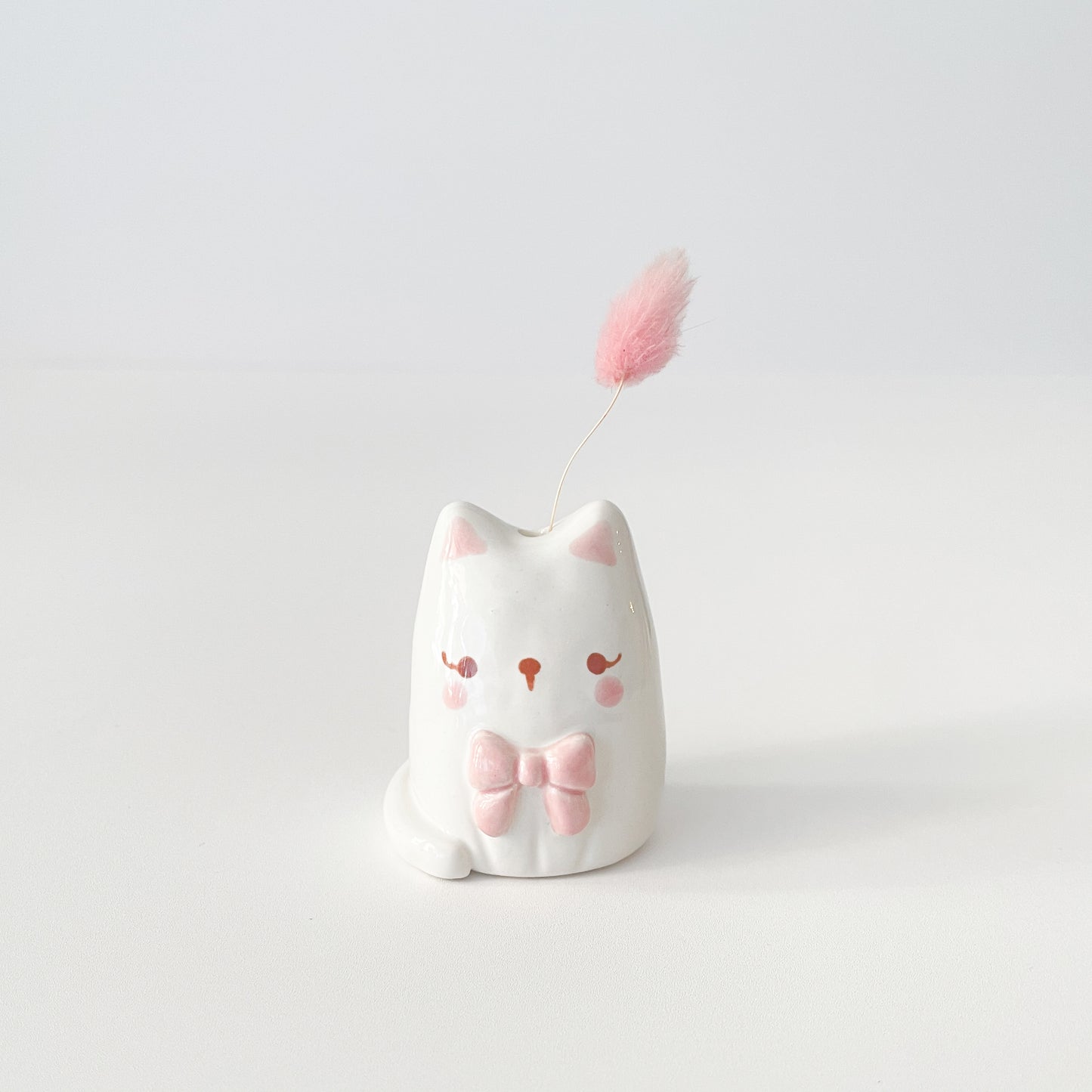 Bow Cat Mini Vase