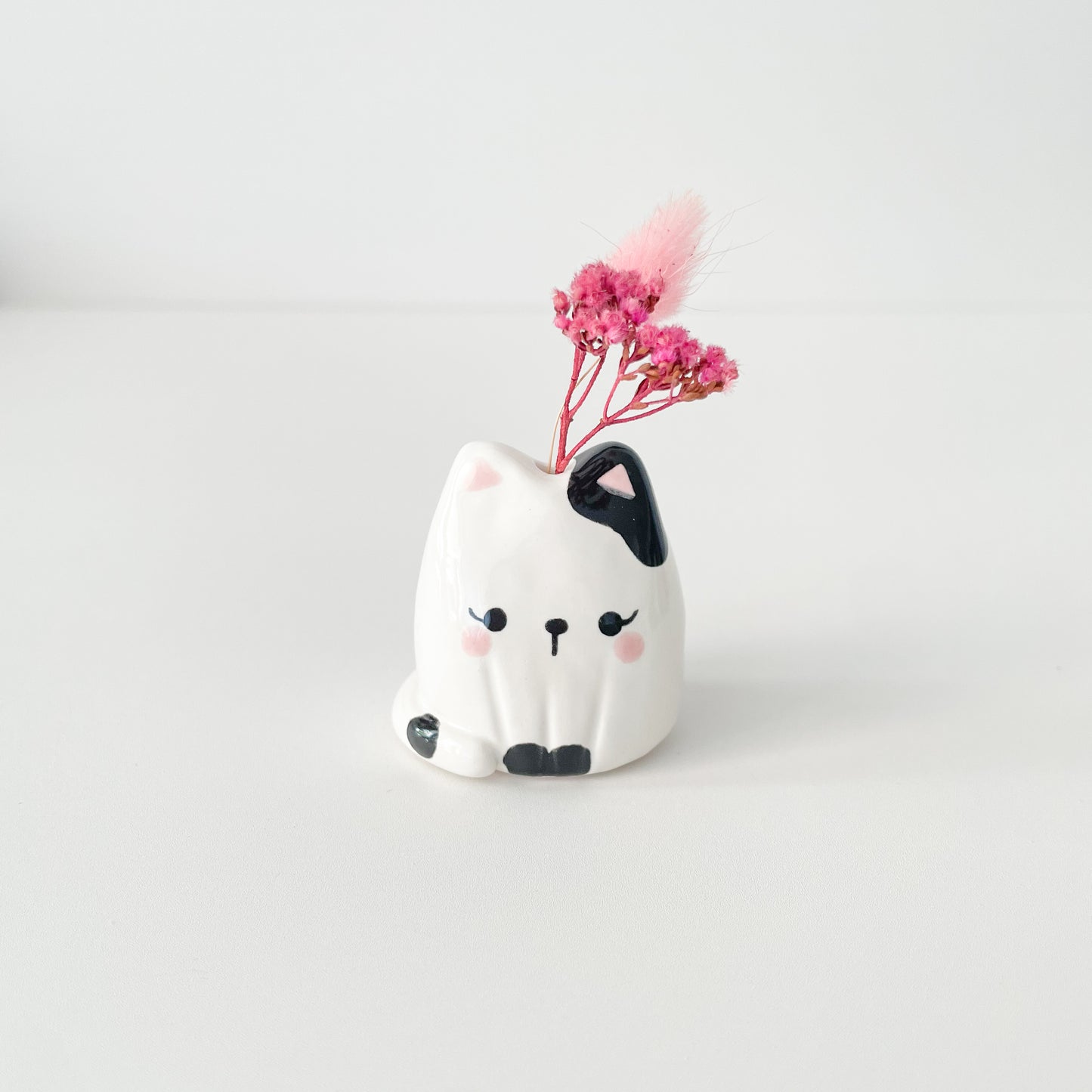 Black Spotty Cat Mini Vase