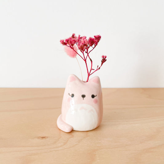 Pink Totoro Cat Mini Vase