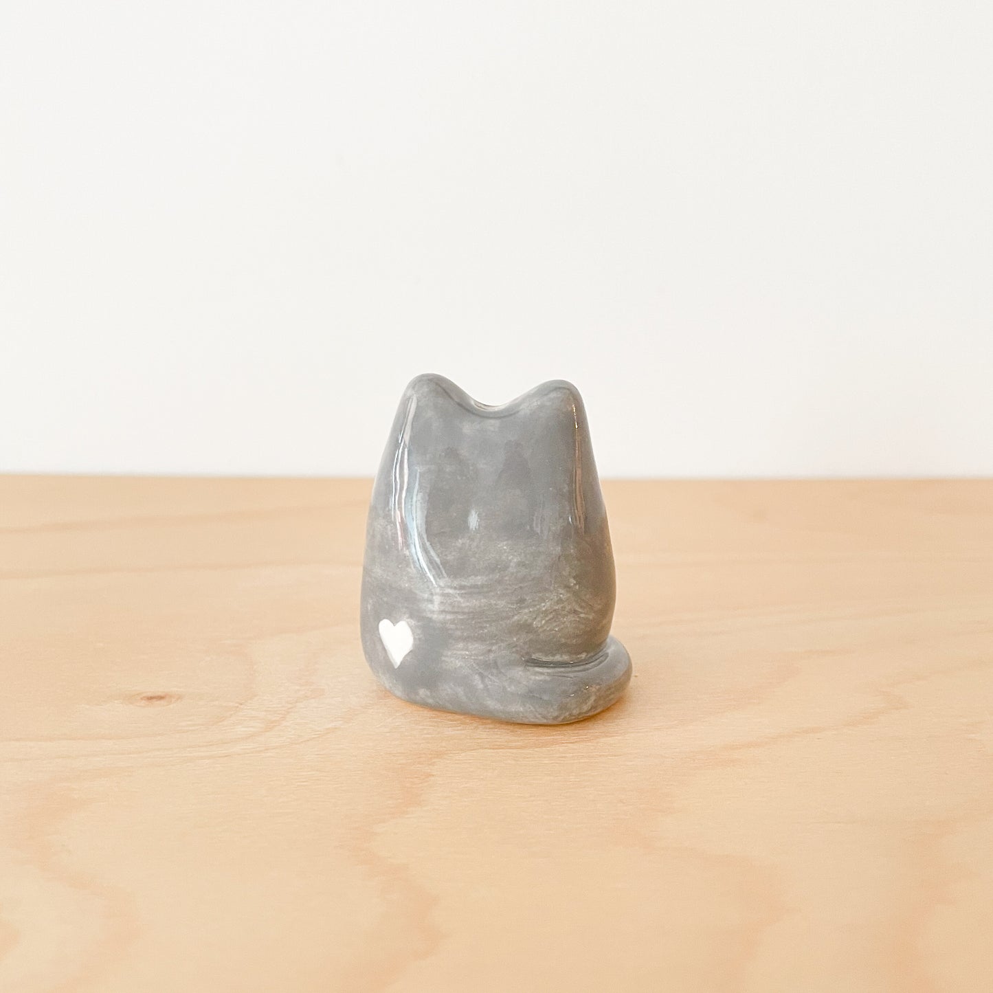Seconds Sale: Grey Tuxedo Cat Mini Vase