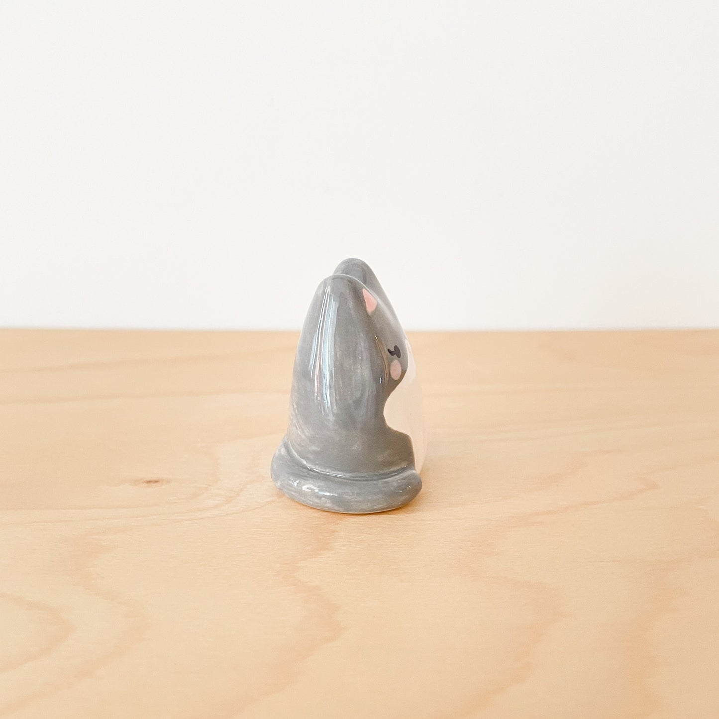 Seconds Sale: Grey Tuxedo Cat Mini Vase