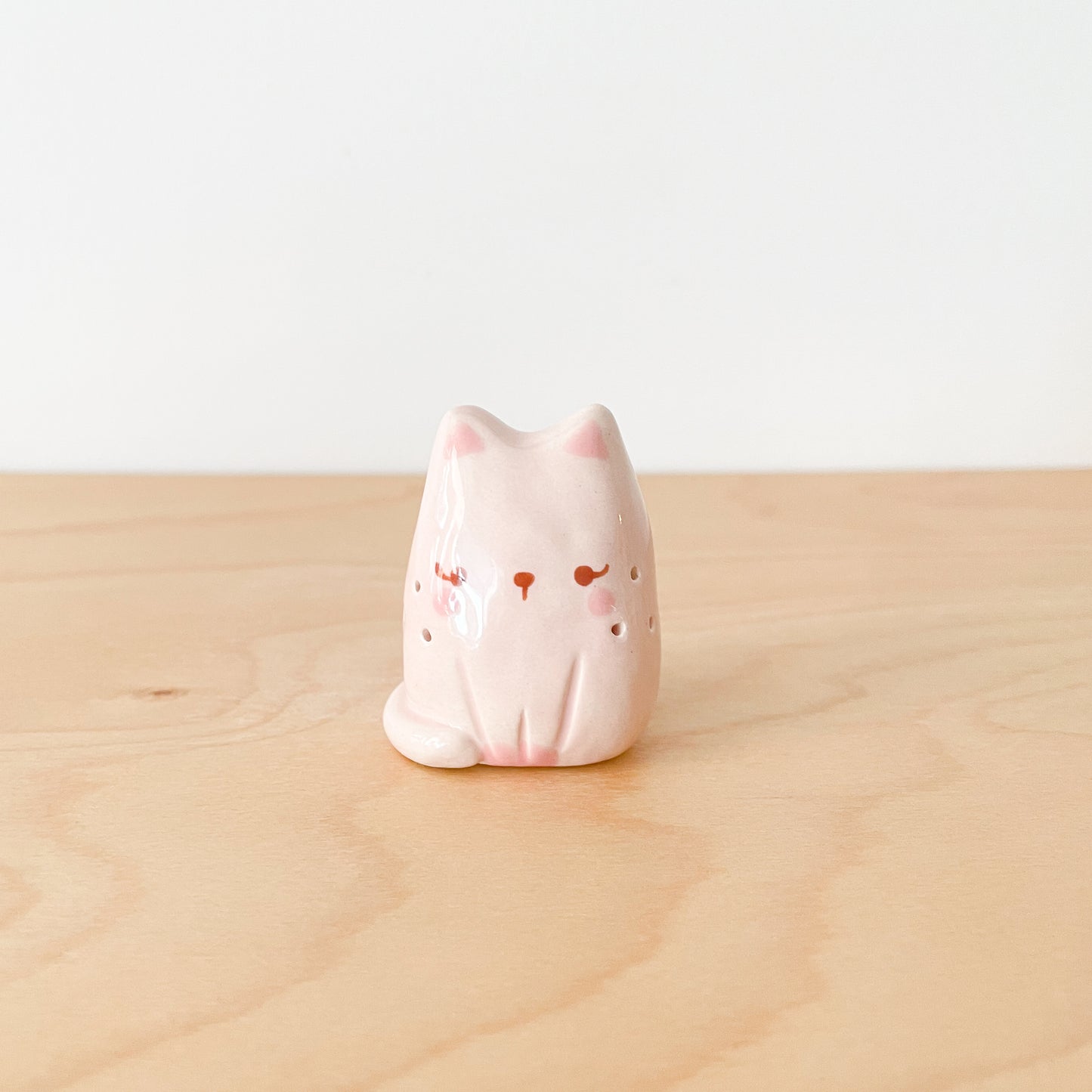 Pink Whisker Cat Mini Vase
