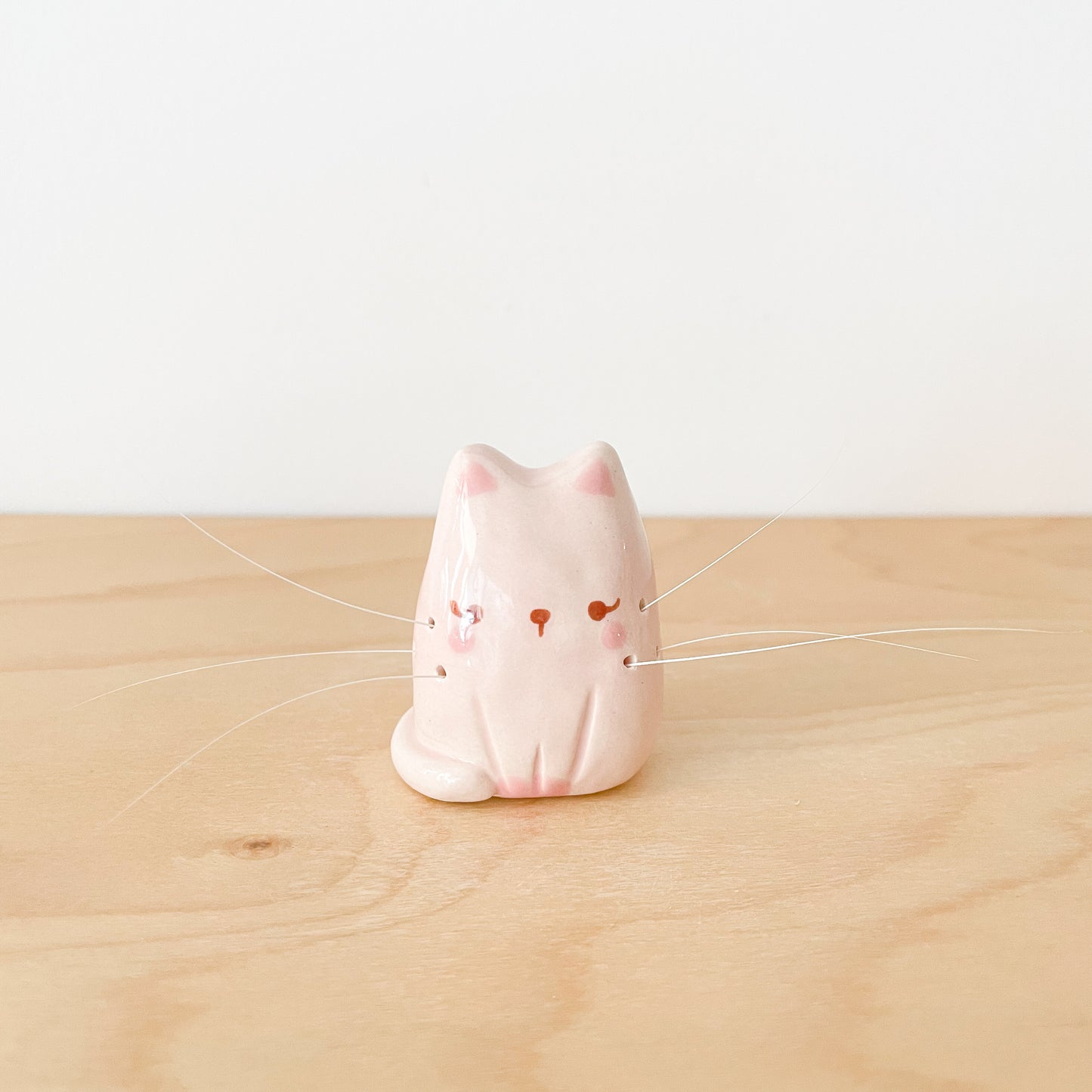 Pink Whisker Cat Mini Vase