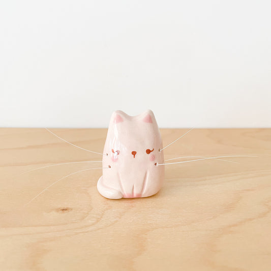 Pink Whisker Cat Mini Vase