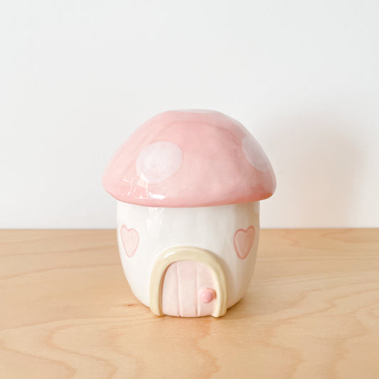 Pink Mushroom Cottage Jar