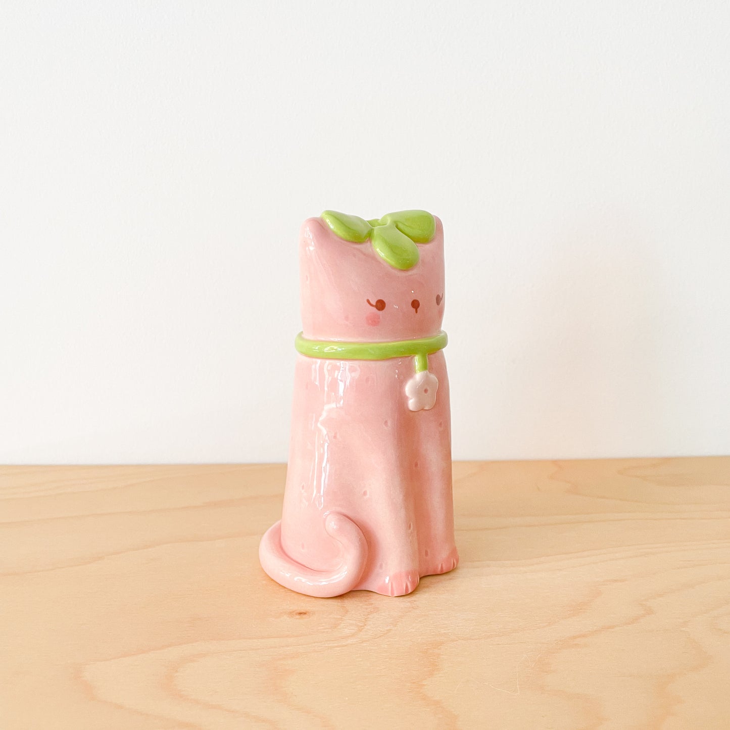 Strawberry Cat Vase