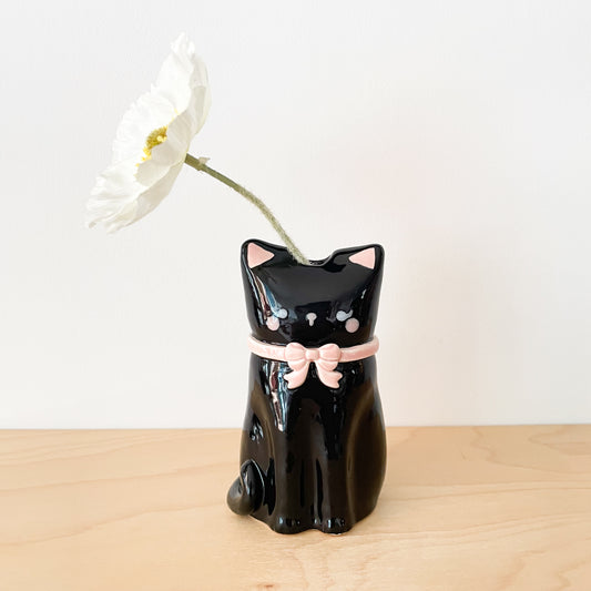 Black Cat Vase