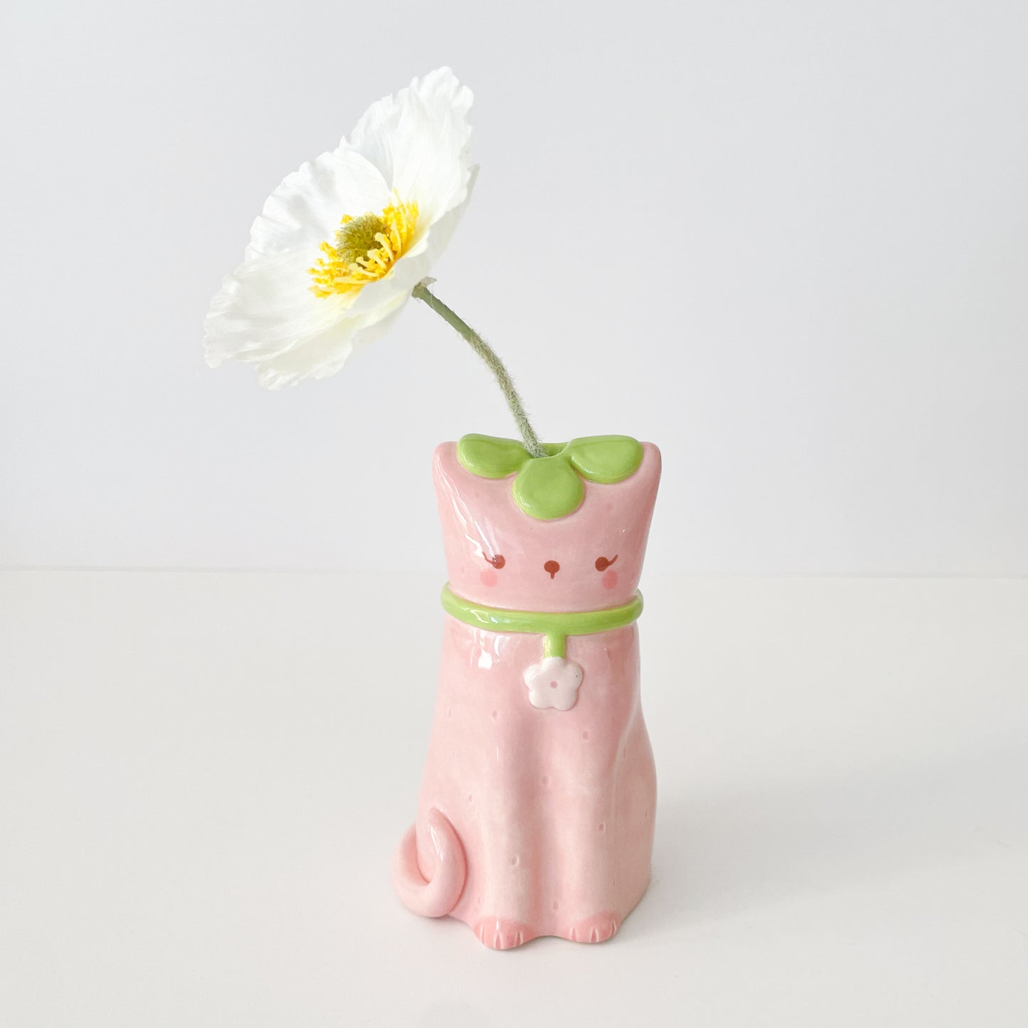 Strawberry Cat Vase