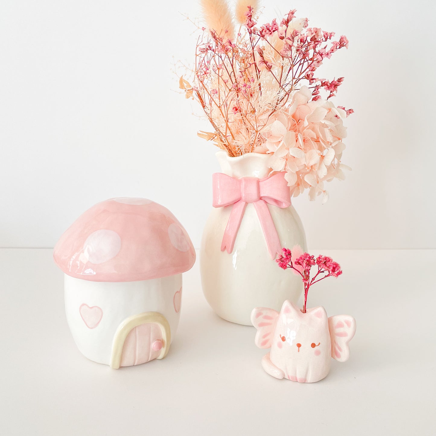 Pink Mushroom Cottage Jar