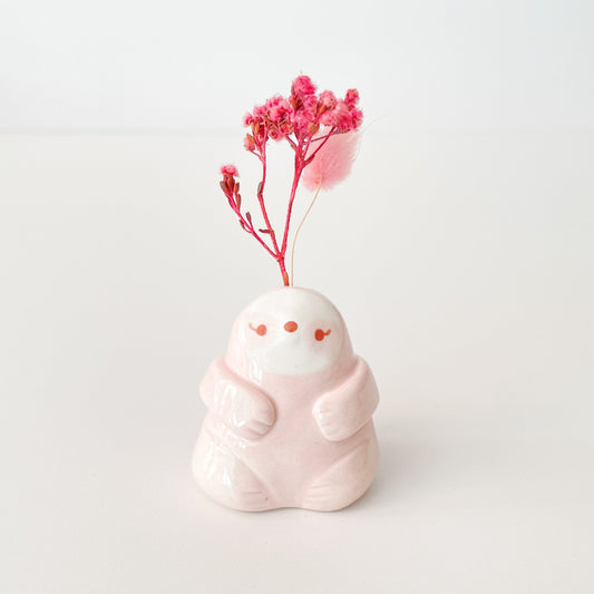 Pink Sloth Mini Vase