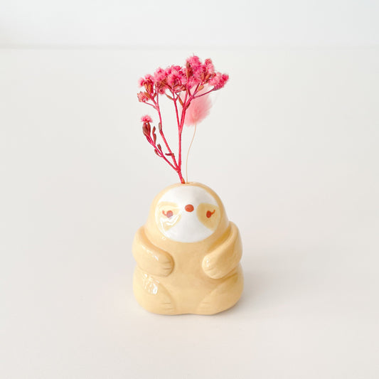 Brown Sloth Mini Vase