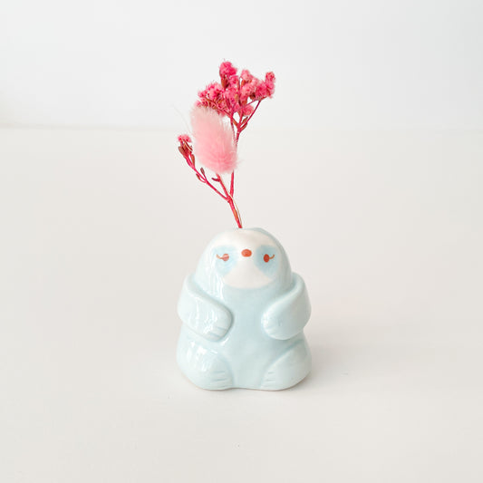 Blue Sloth Mini Vase