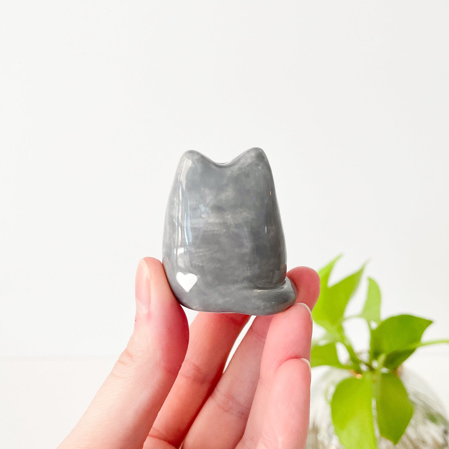Seconds Sale: Grey Tuxedo Cat Mini Vase