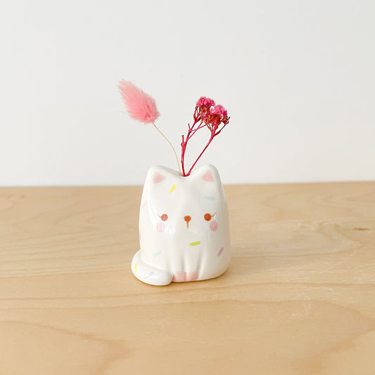 Sprinkle Cat Mini Vase