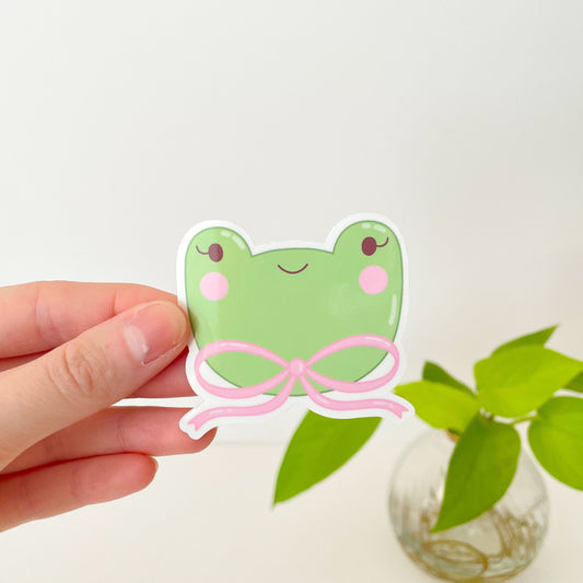 Bow Frog Sticker