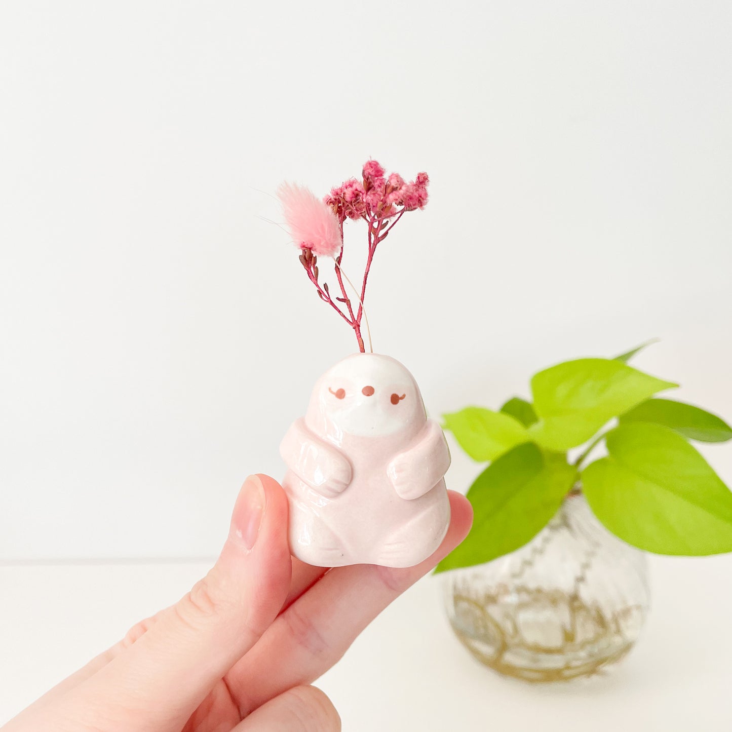 Pink Sloth Mini Vase