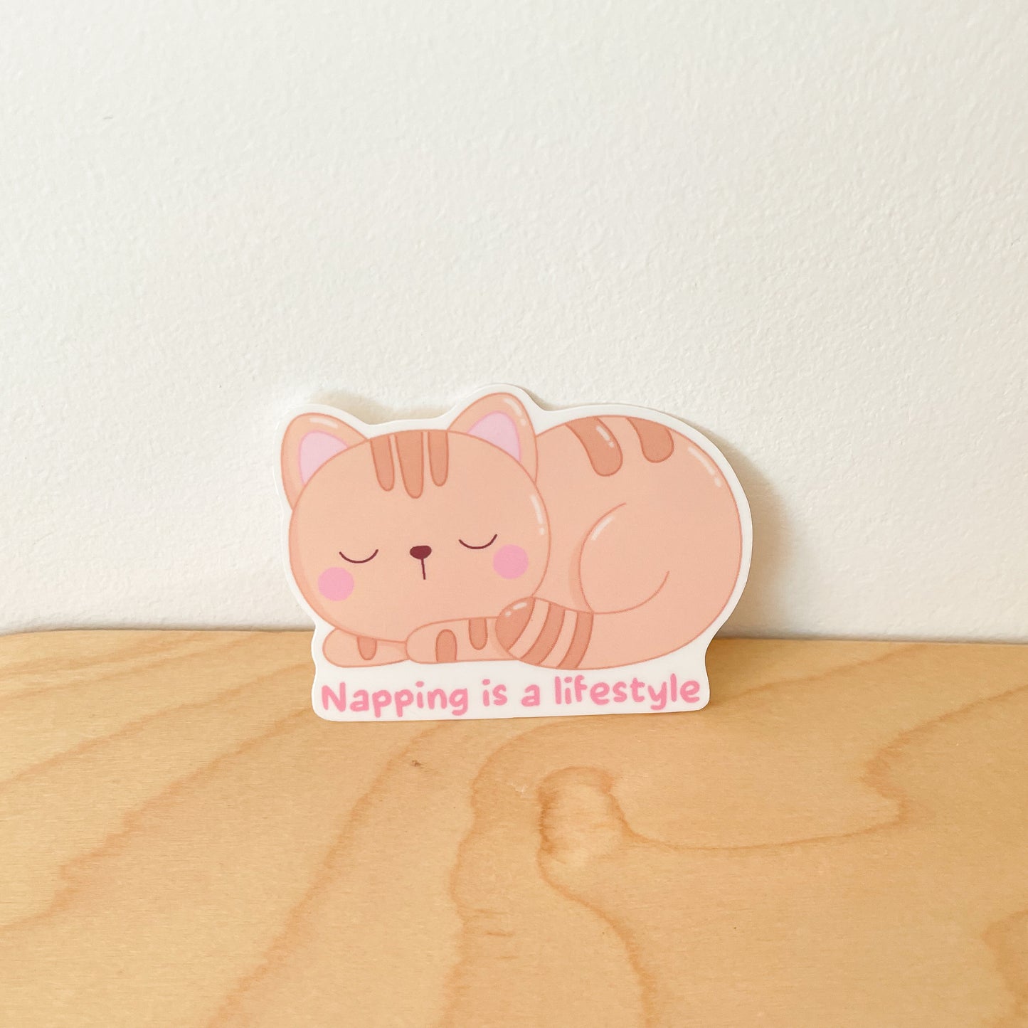 Napping is a Lifestyle Cat Sticker