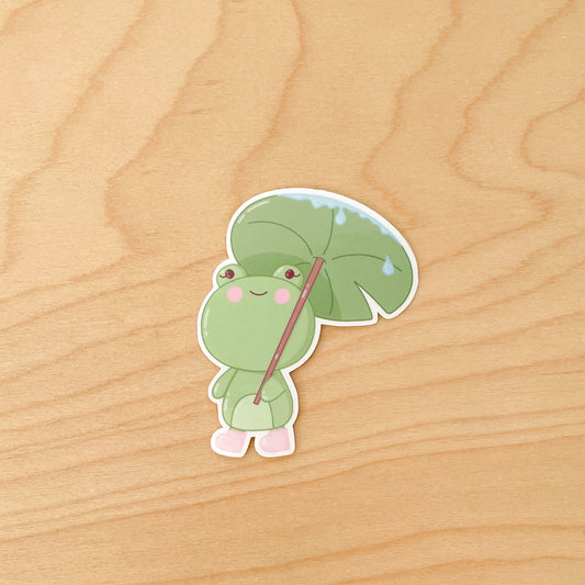 Rainy Day Frog Sticker