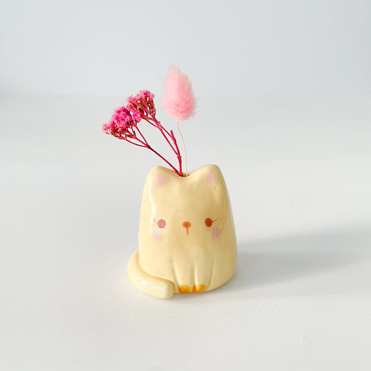 Caramel Cat Mini Vase