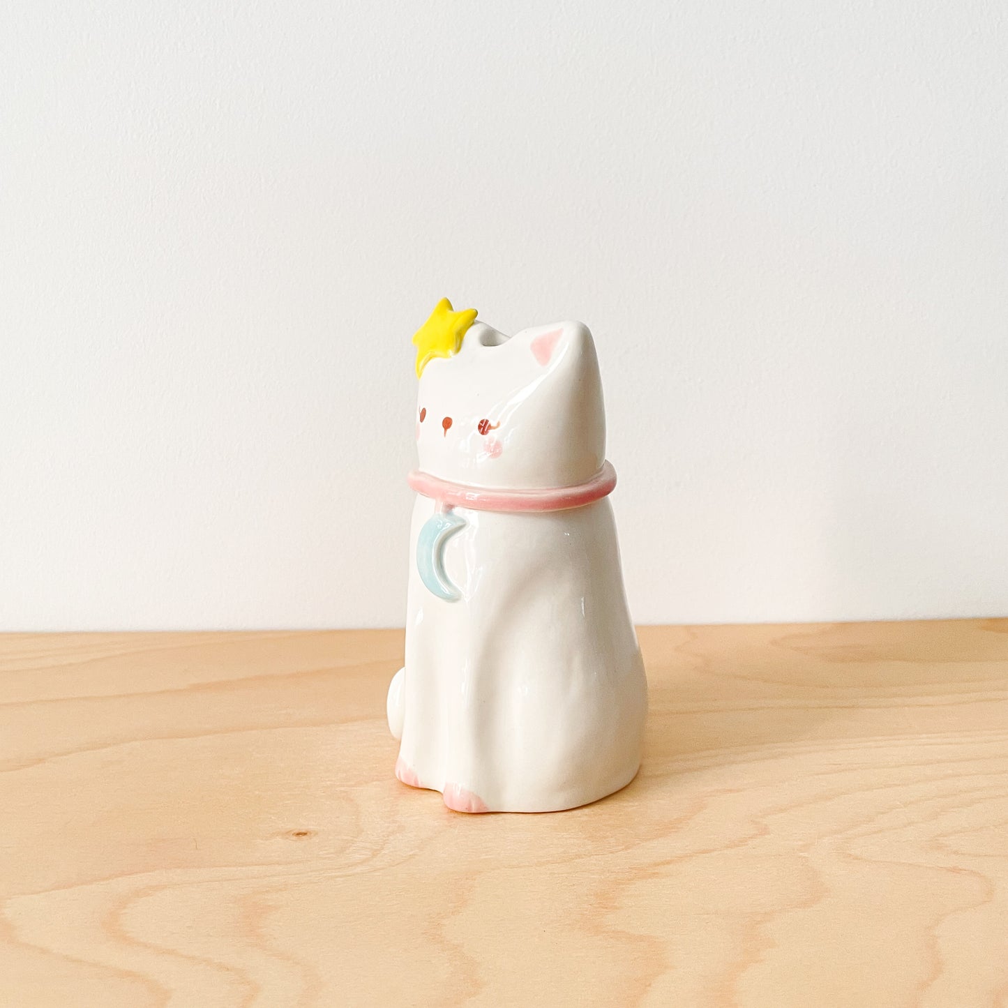 White Lunar Cat Vase