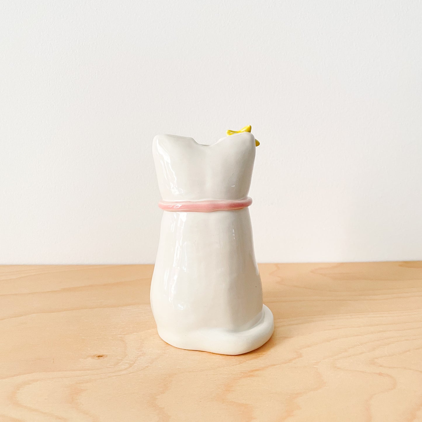 White Lunar Cat Vase