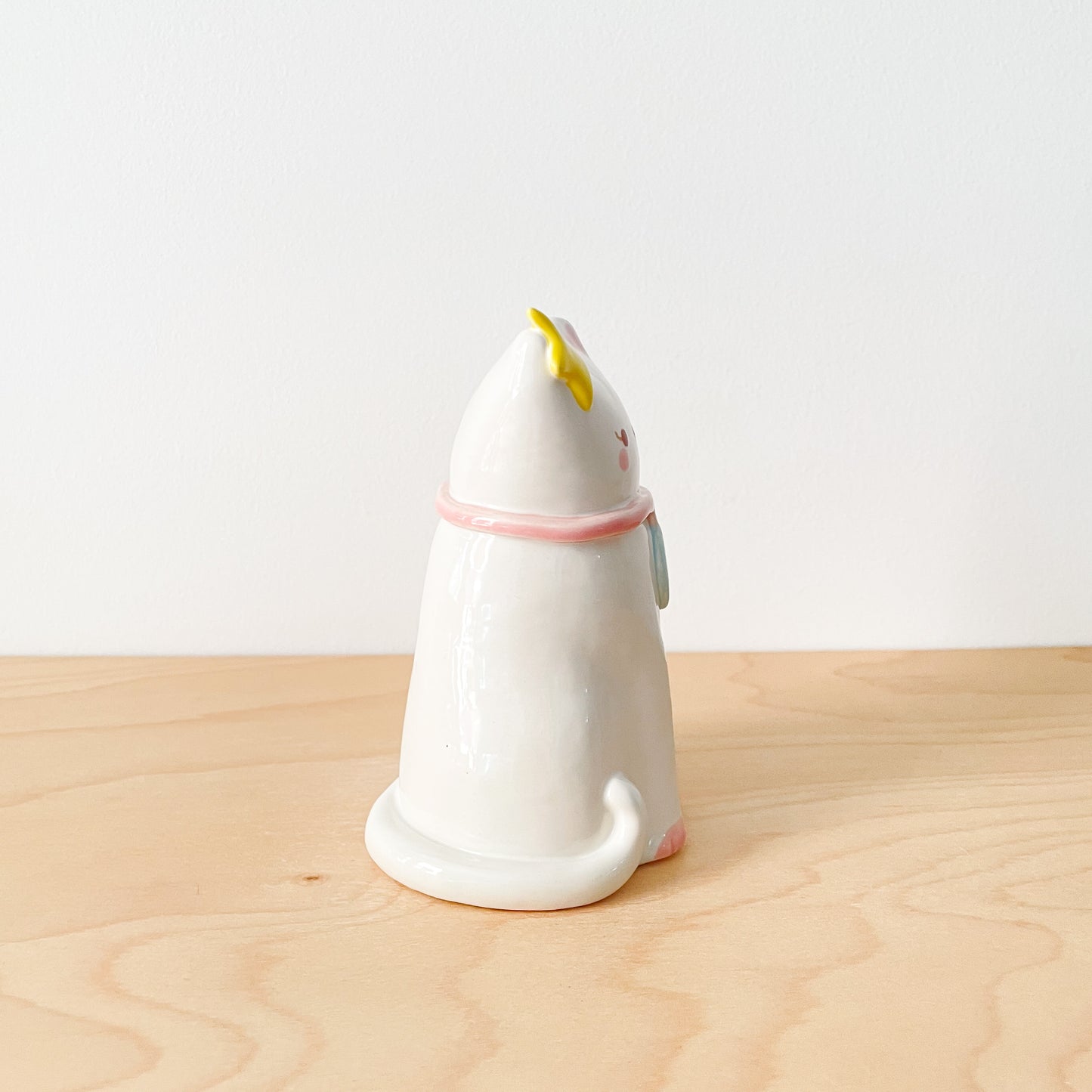 White Lunar Cat Vase
