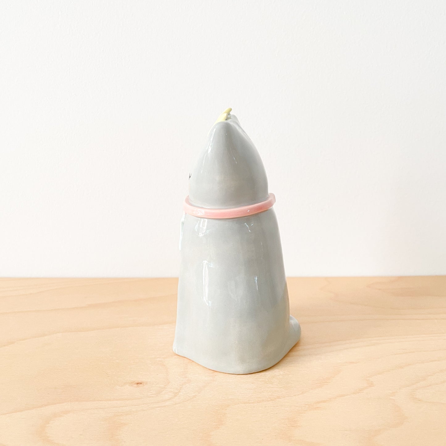 Grey Lunar Cat Vase