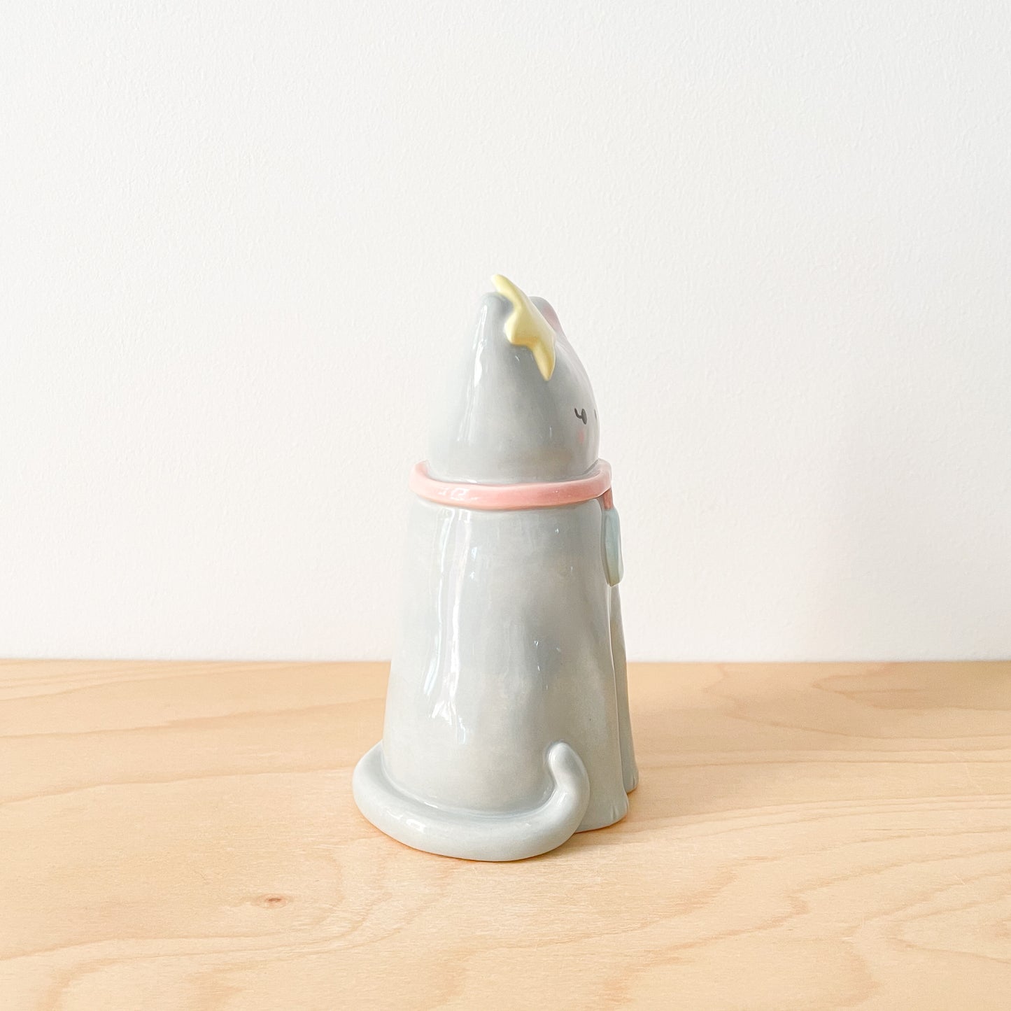 Grey Lunar Cat Vase