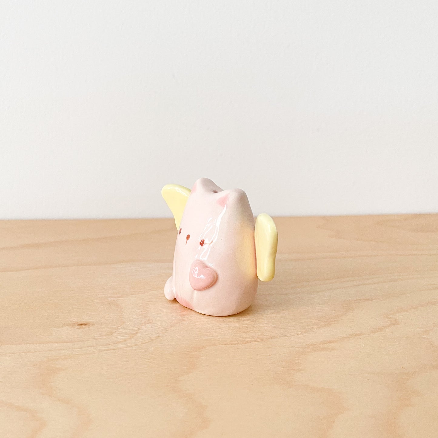 Pink Angel Cat Mini Vase