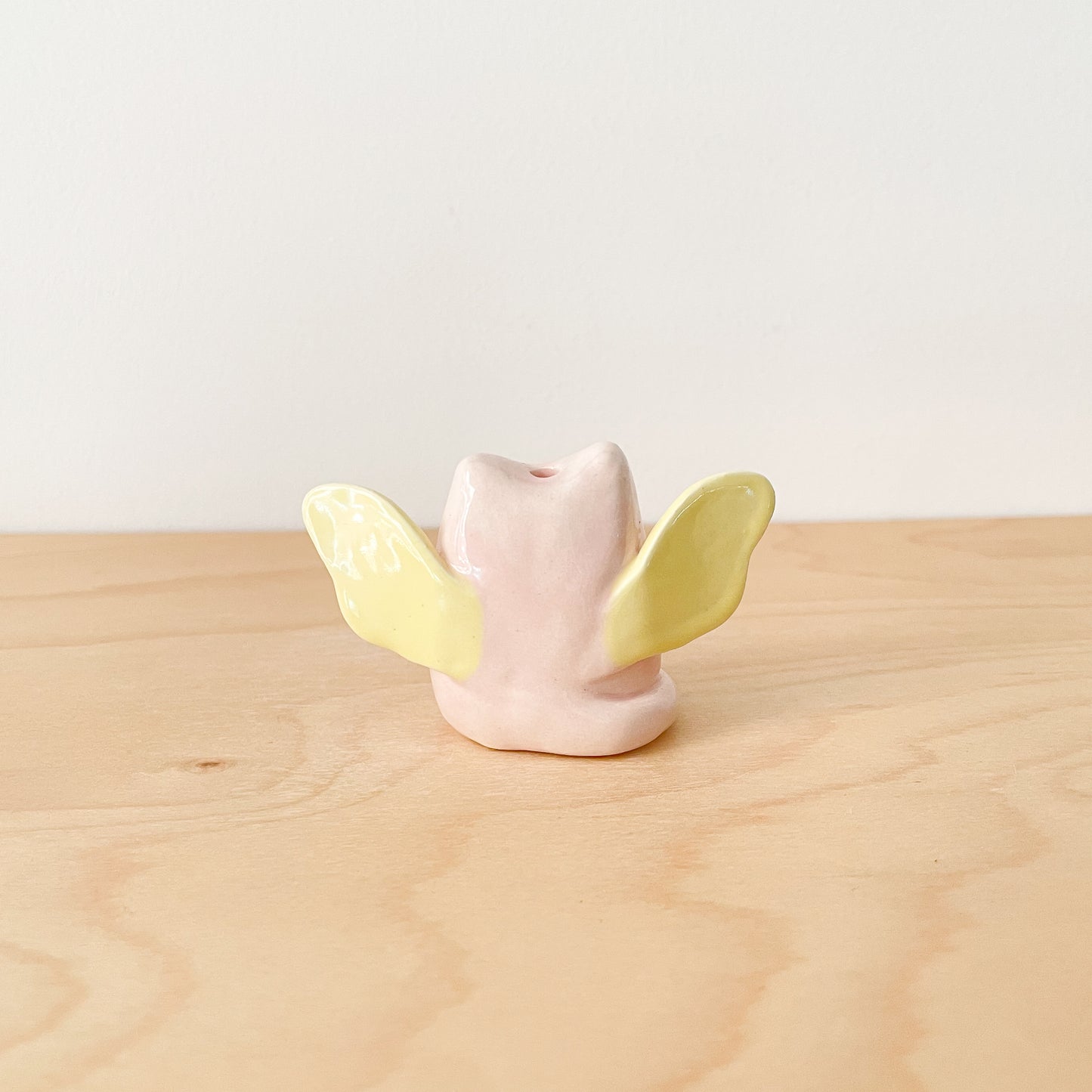 Pink Angel Cat Mini Vase