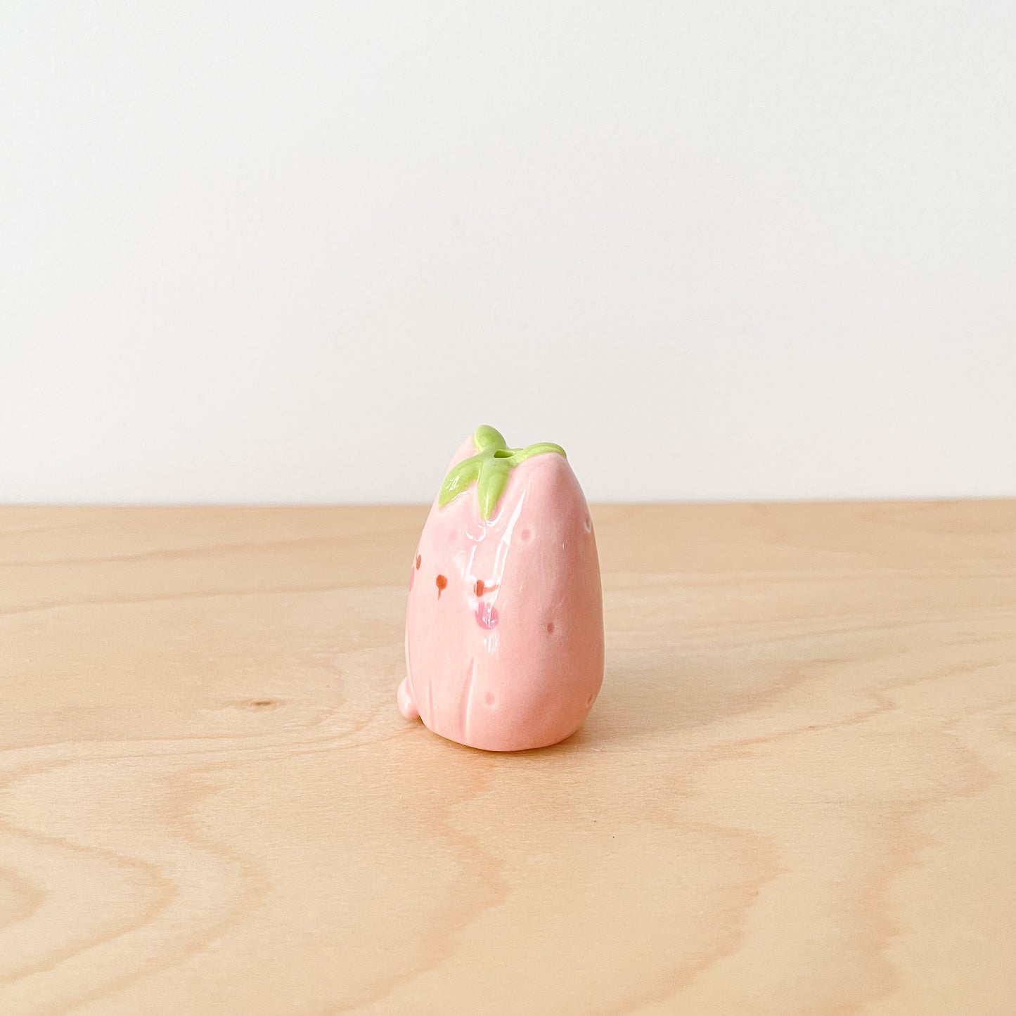 Strawberry Cat Mini Vase