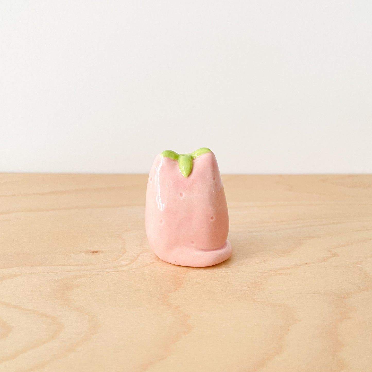 Strawberry Cat Mini Vase