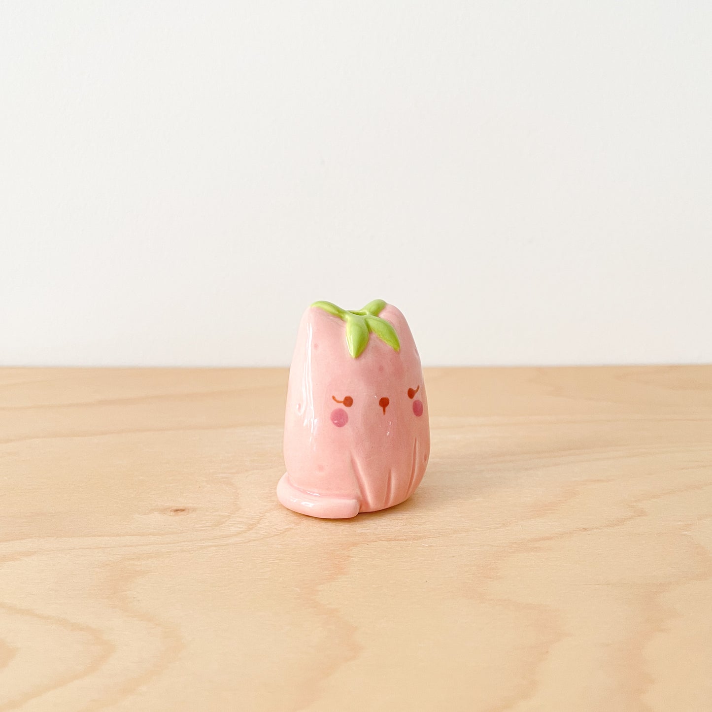Strawberry Cat Mini Vase