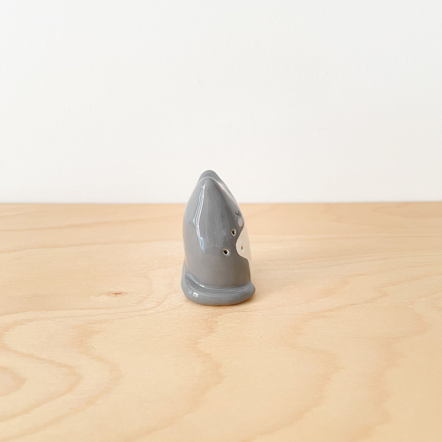 Grey Tuxedo Whisker Cat Mini Vase
