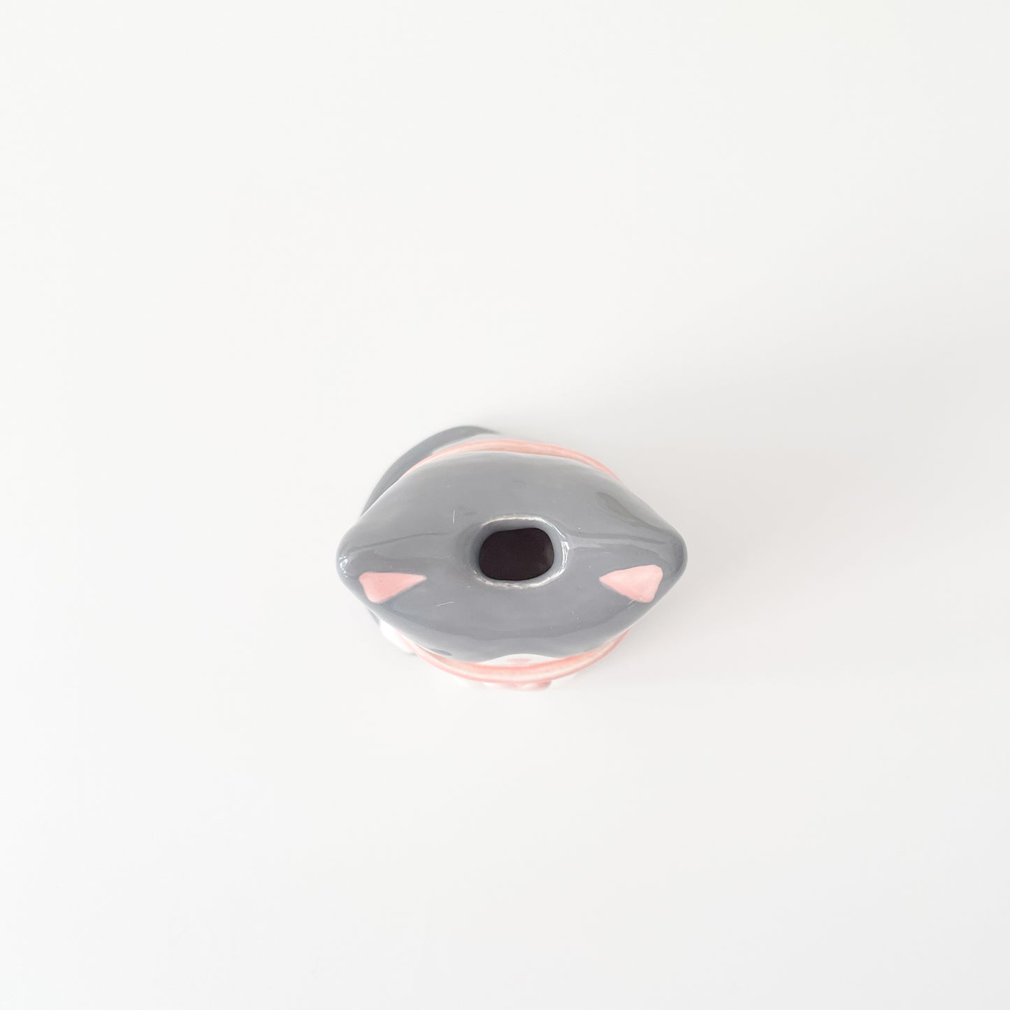 Grey Tuxedo Cat Vase