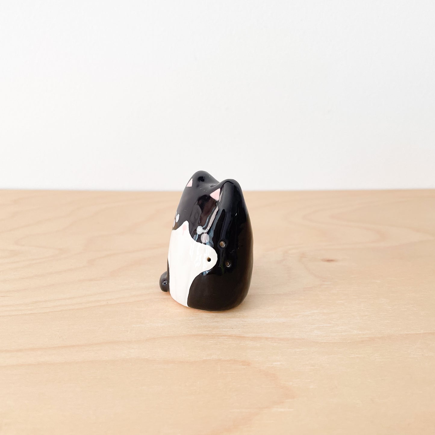 Tuxedo Whisker Cat Mini Vase