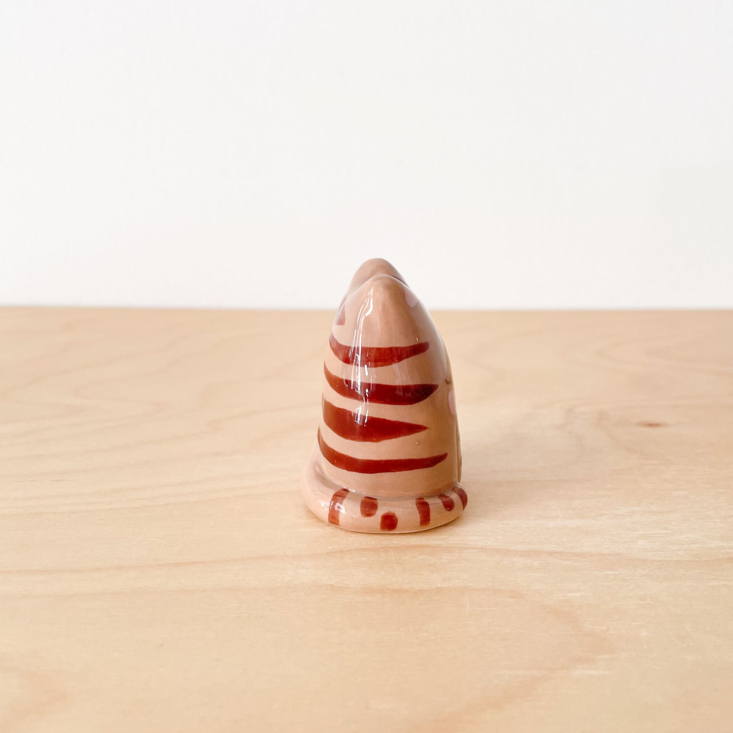 Dark Brown Tabby Cat Mini Vase