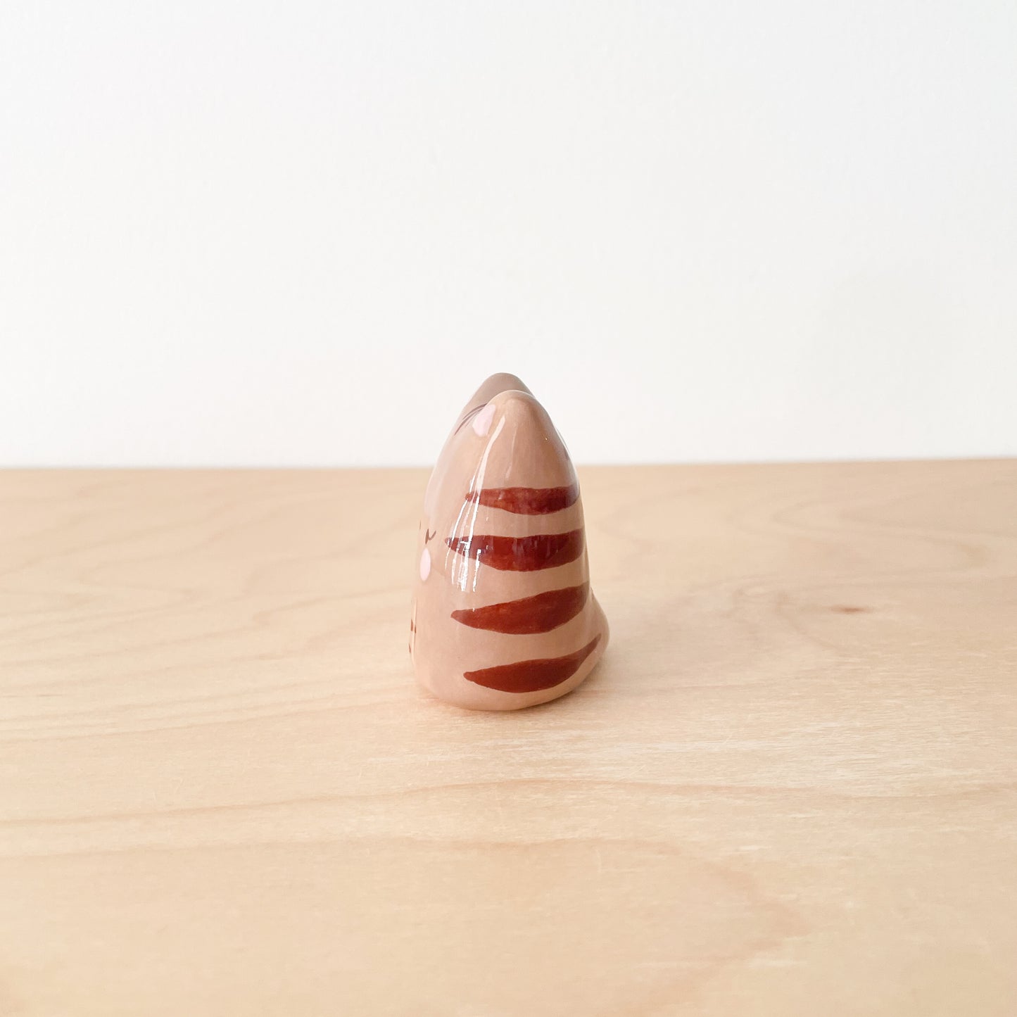 Dark Brown Tabby Cat Mini Vase