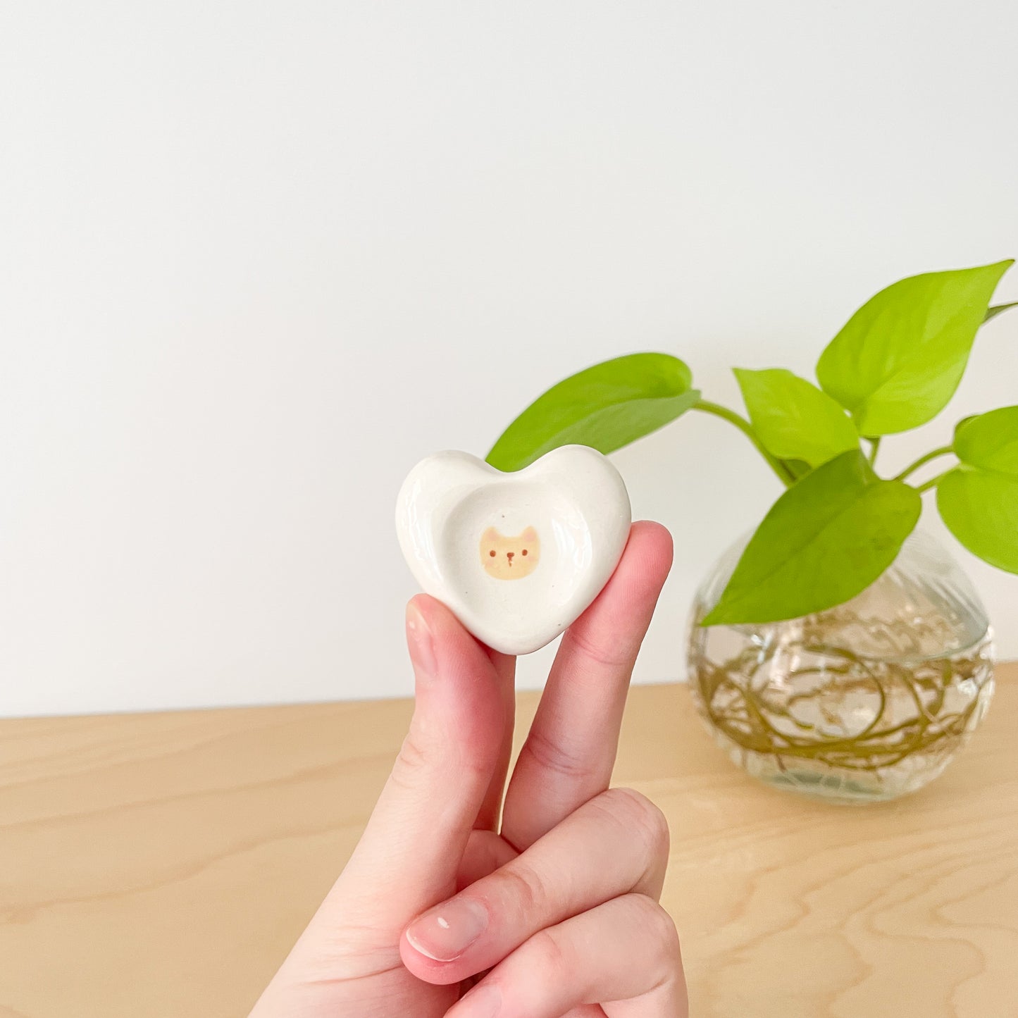 Cat Love Heart Worry Stone