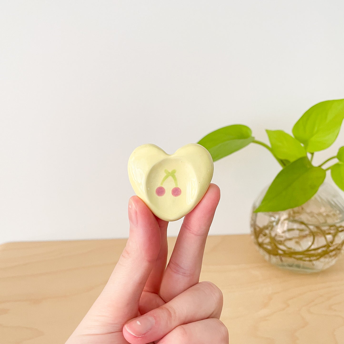 Cherry Love Heart Worry Stone