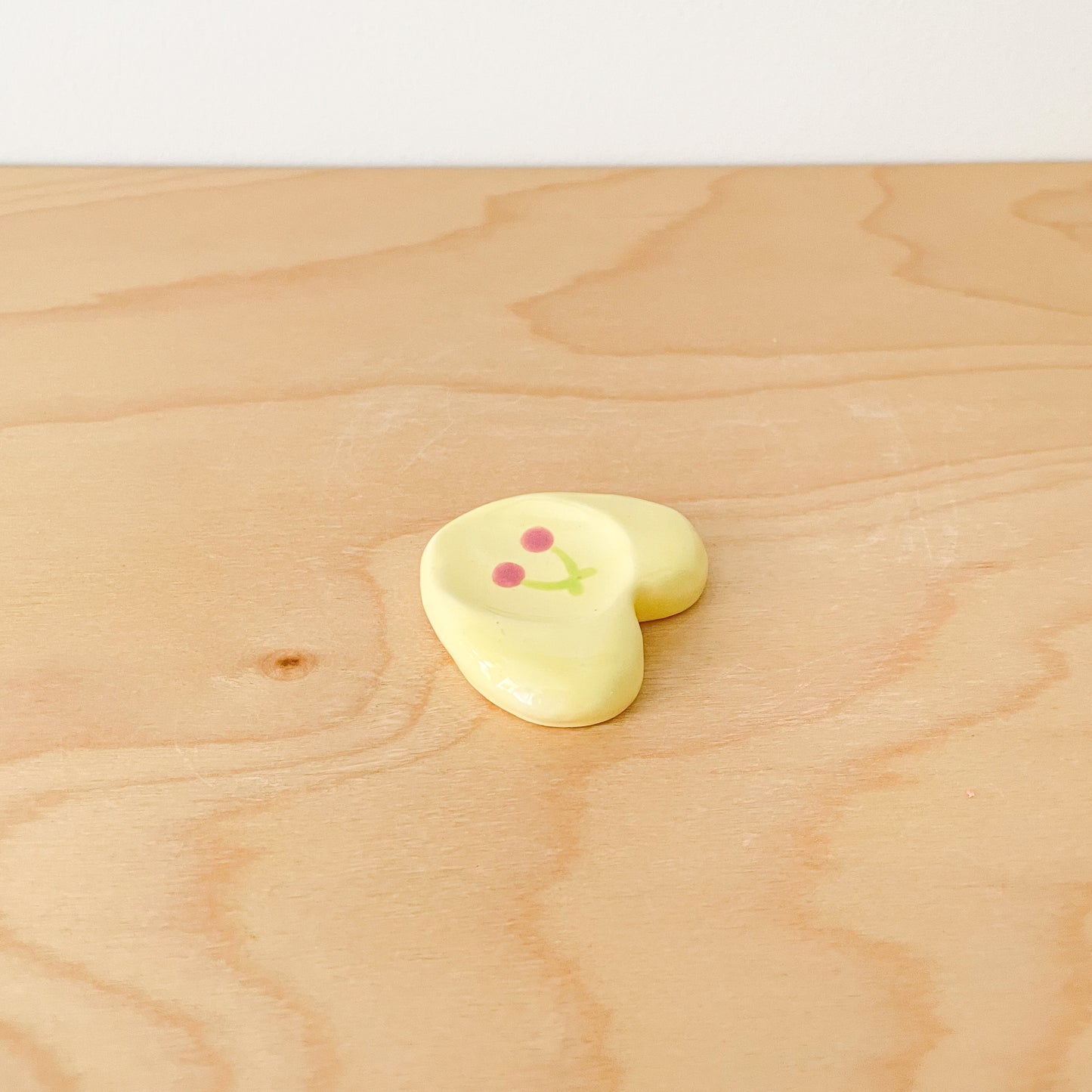 Cherry Love Heart Worry Stone