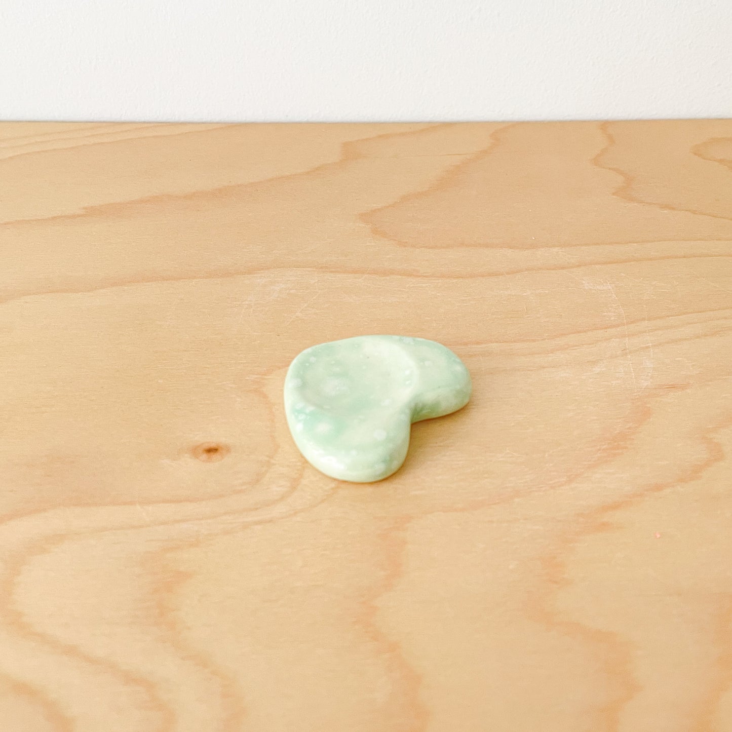 Speckled Mint Green Love Heart Worry Stone