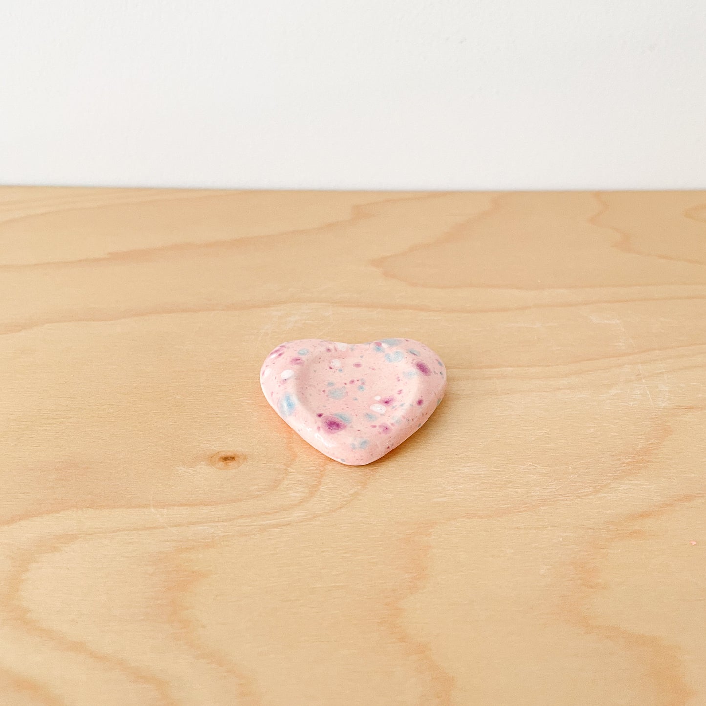 Speckled Pink Love Heart Worry Stone