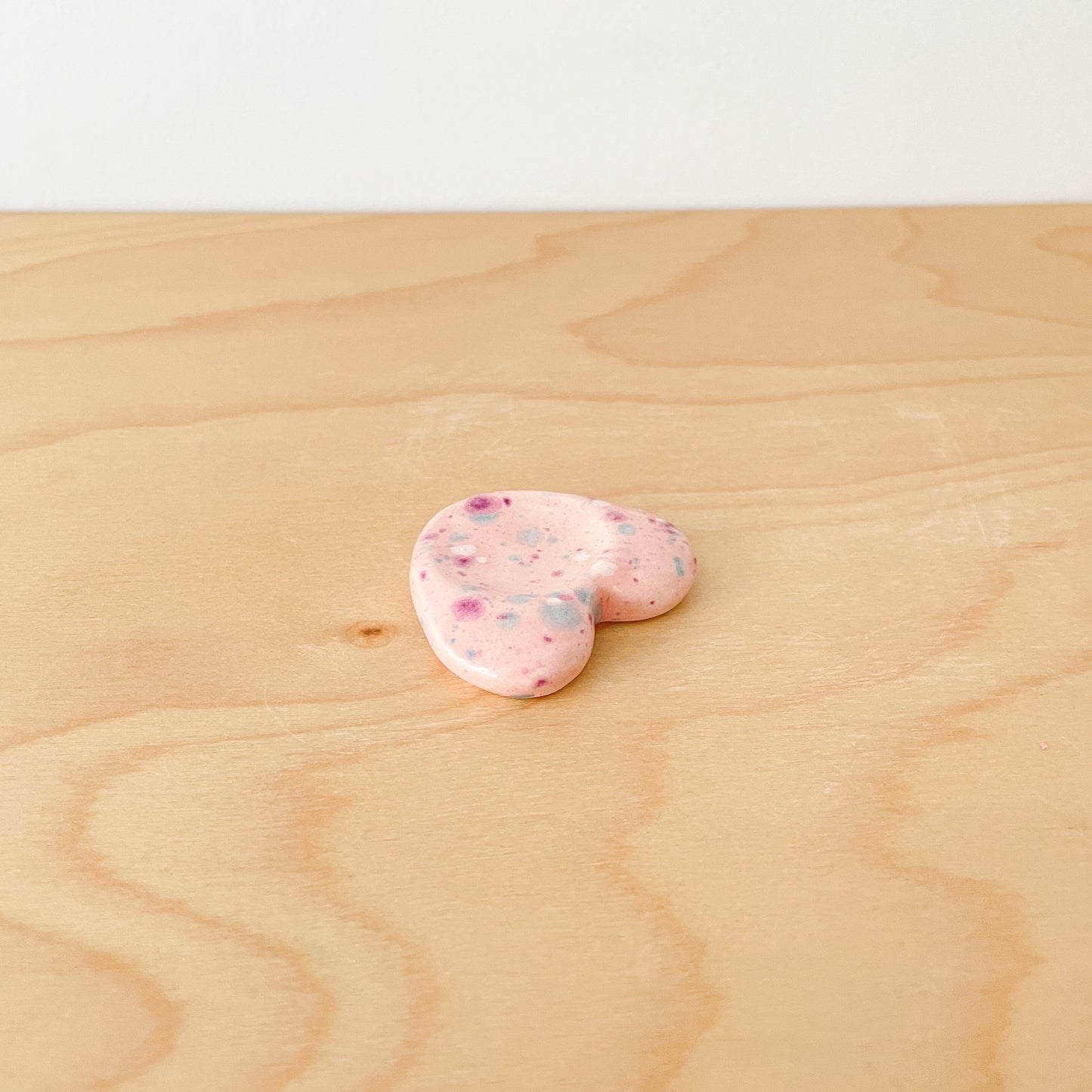 Speckled Pink Love Heart Worry Stone