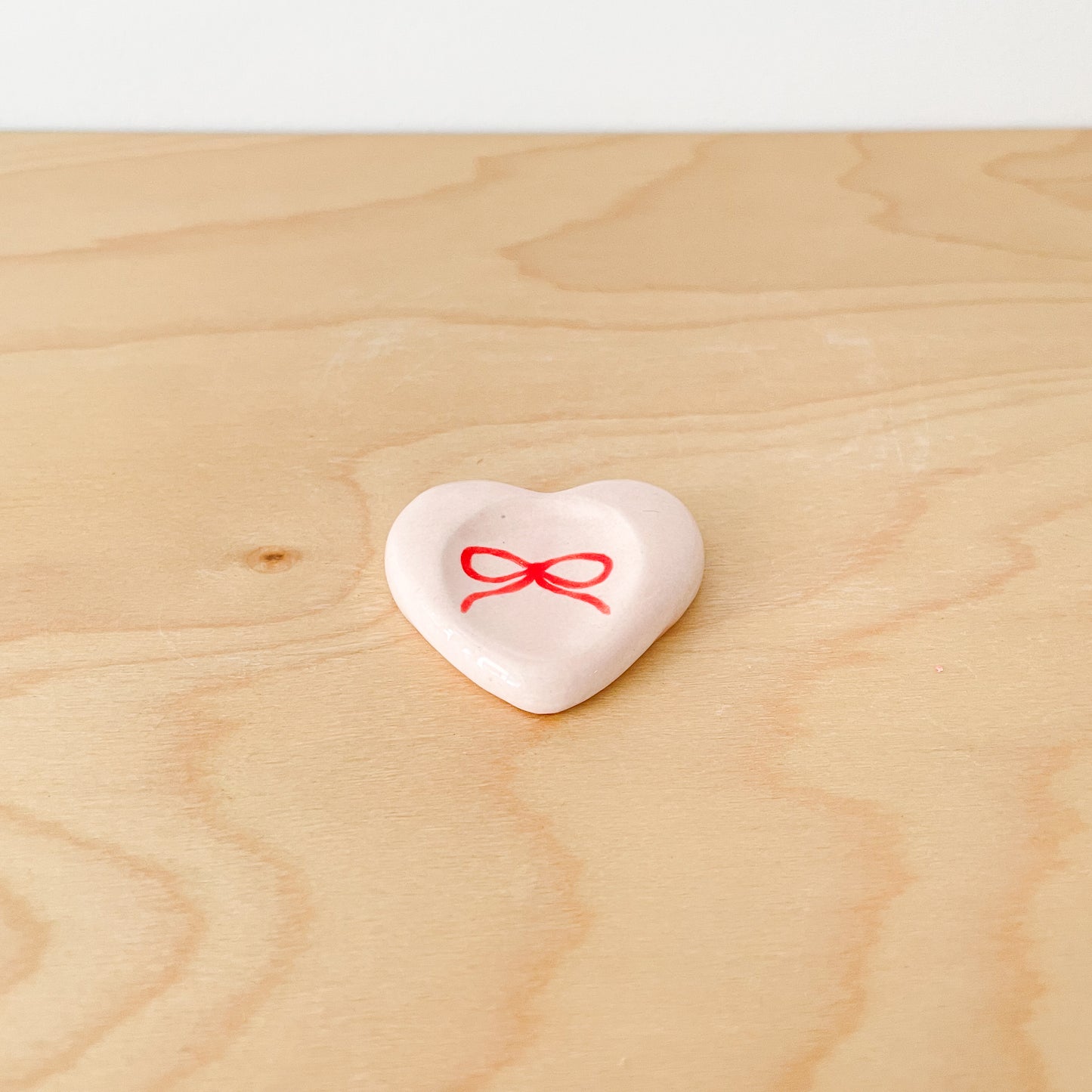 Red Bow Love Heart Worry Stone