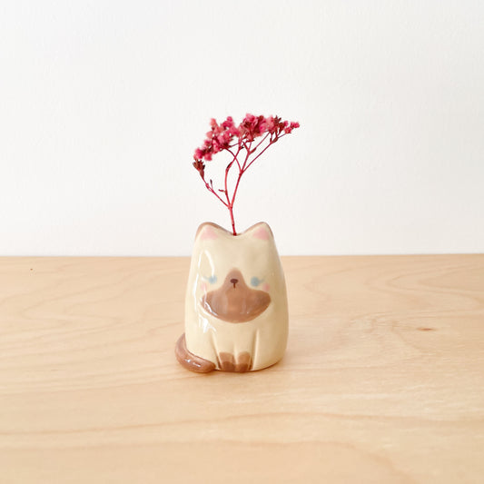 Siamese Cat Mini Vase