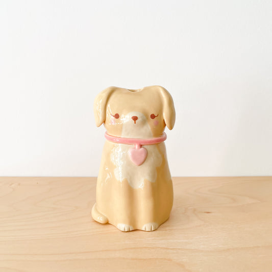Caramel Dog Vase
