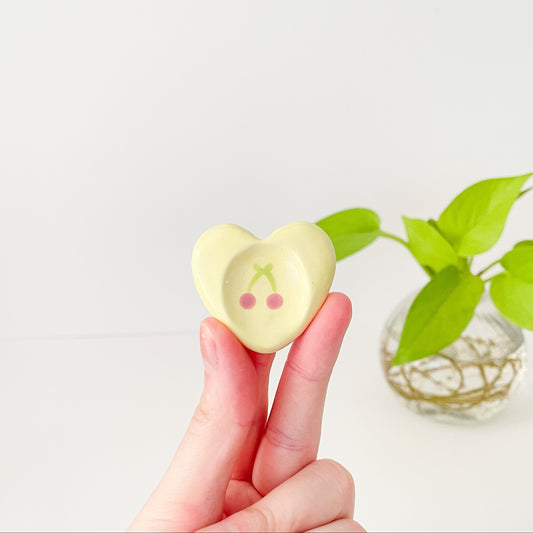 Cherry Love Heart Worry Stone