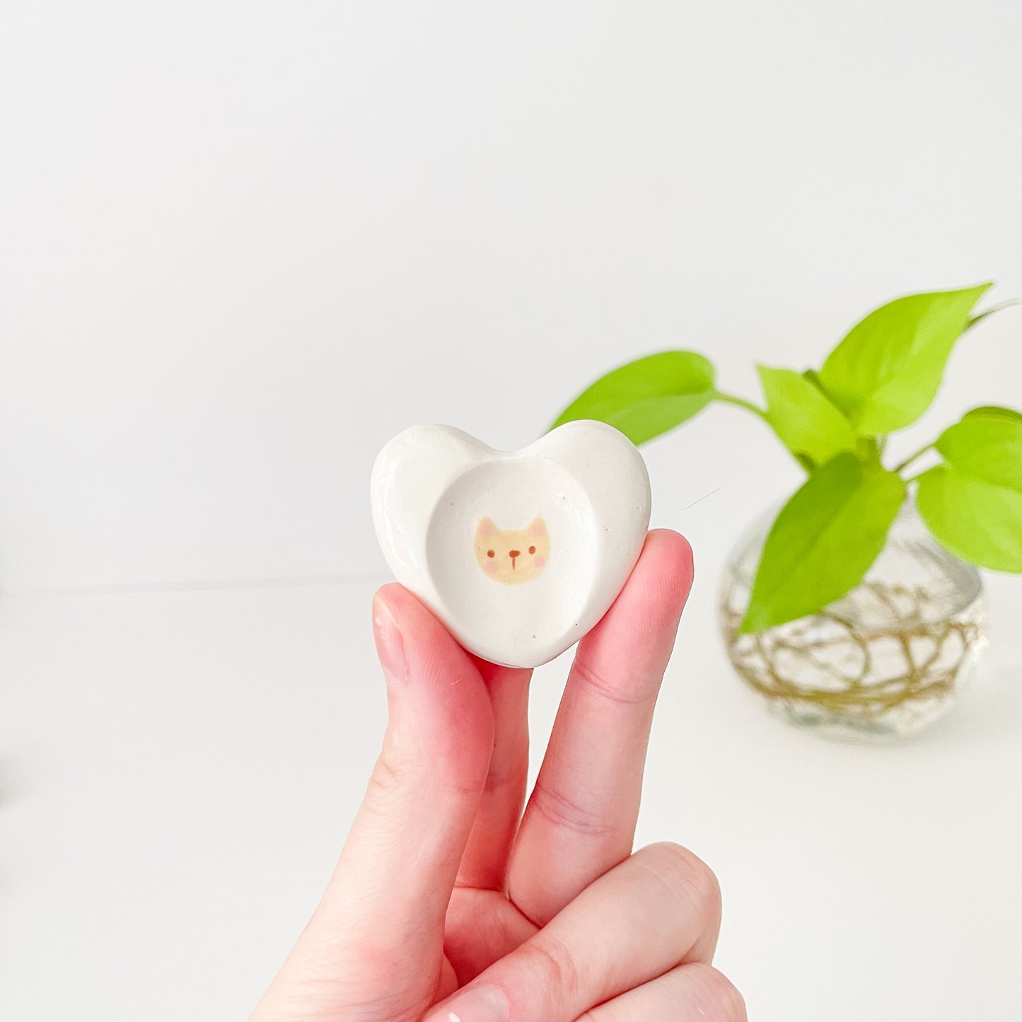 Cat Love Heart Worry Stone