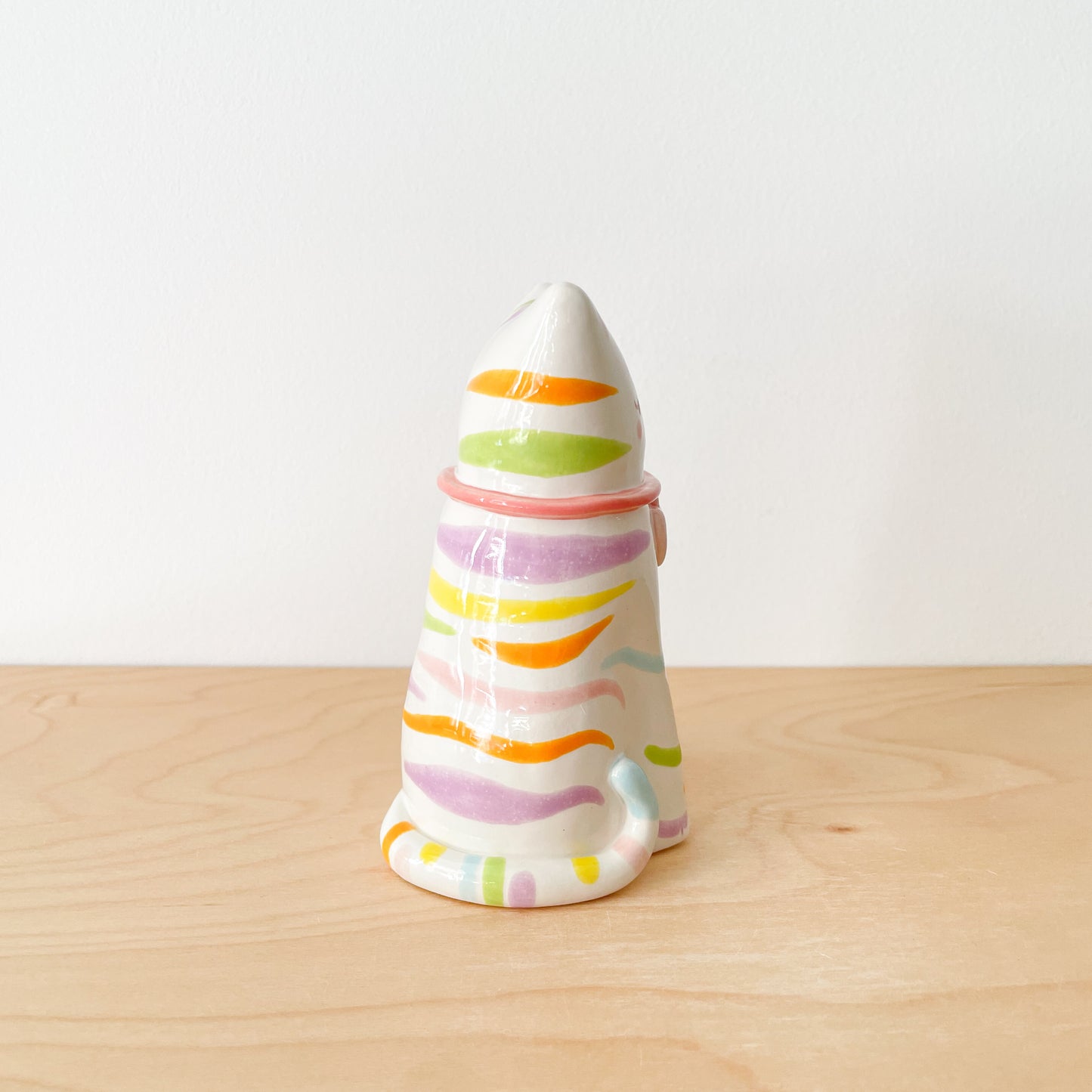 Rainbow Tabby Cat Vase
